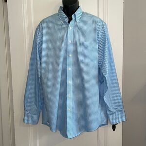 Kenneth Cole Reaction blue & white checked dress shirt